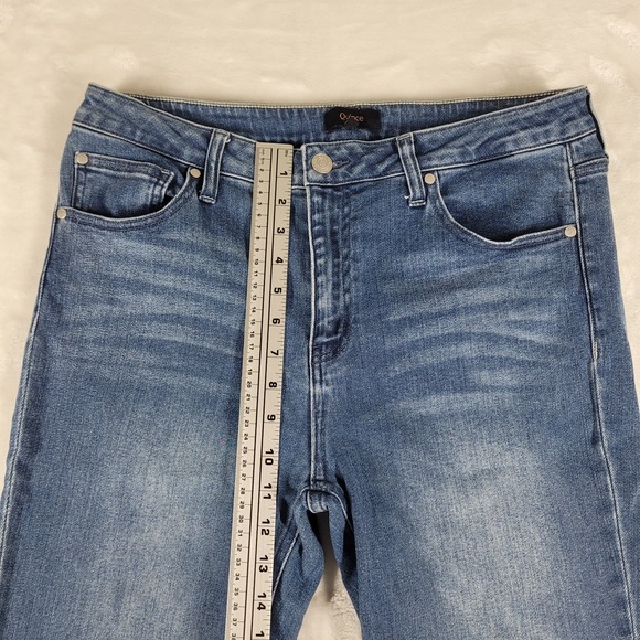 Quince Jeans Women's 32x28 Blue Denim Mid Rise Slim Straight Medium Wash - Picture 3 of 10
